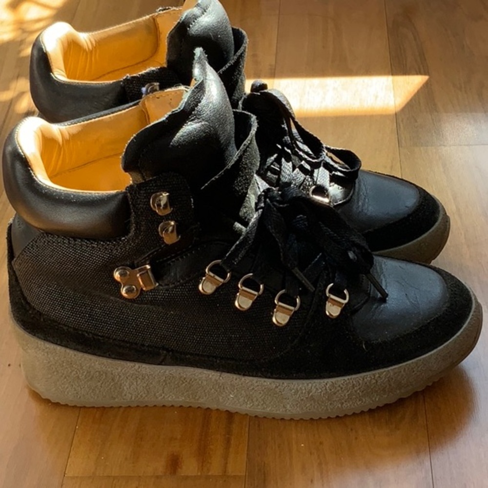 Isabel Marant Brent hiking boots black suede leather size 36 Isabel Marant boots